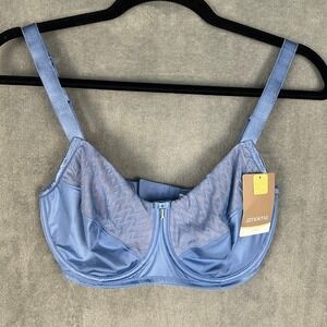 Amoena Mastectomy Maya WB Bra 34DD Blue Underwire Pocketed Adjustable Straps